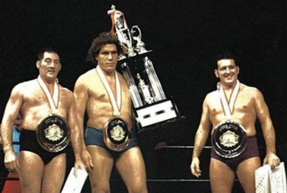 Karl Gotch, Andre The Giant, and Billy Robinson in Japan