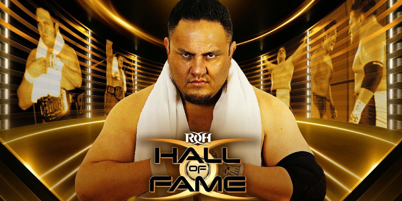 Samoa Joe in the Ring Of Honor Hall Of Fame 2022
