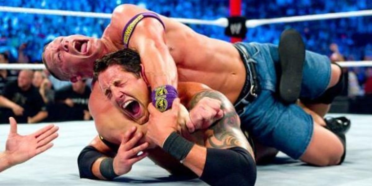 John Cena submitting Wade Barrett at SummerSlam 2010.