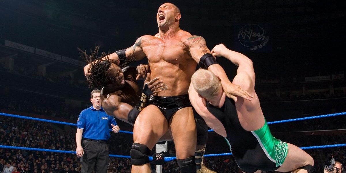 Batista wrestling Finlay 