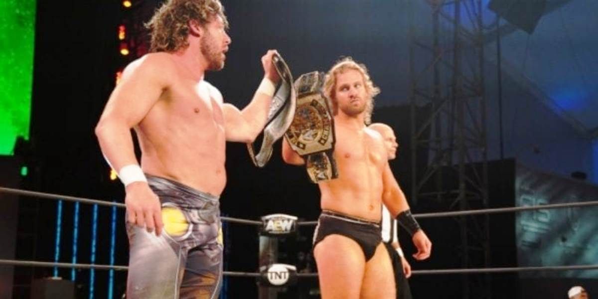 Hangman Page and Kenny Omega as Tag Team Champions