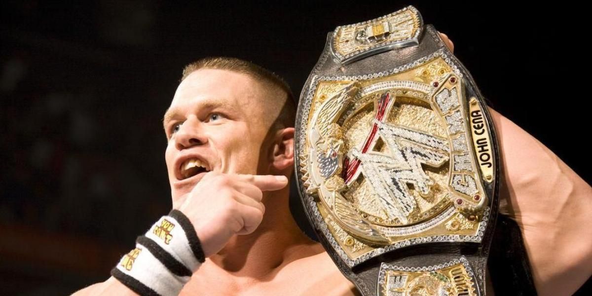 John Cena with the spinner belt
