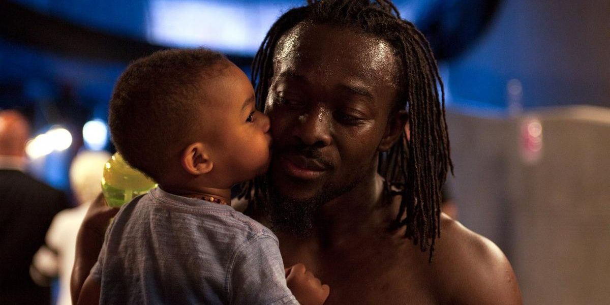 Kofi Kingston with his son Cropped