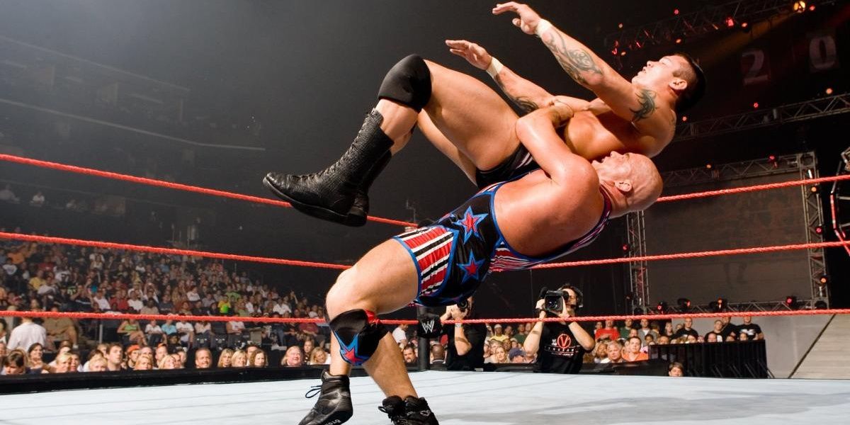 Kurt Angle v Randy Orton Vengeance 2006 Cropped