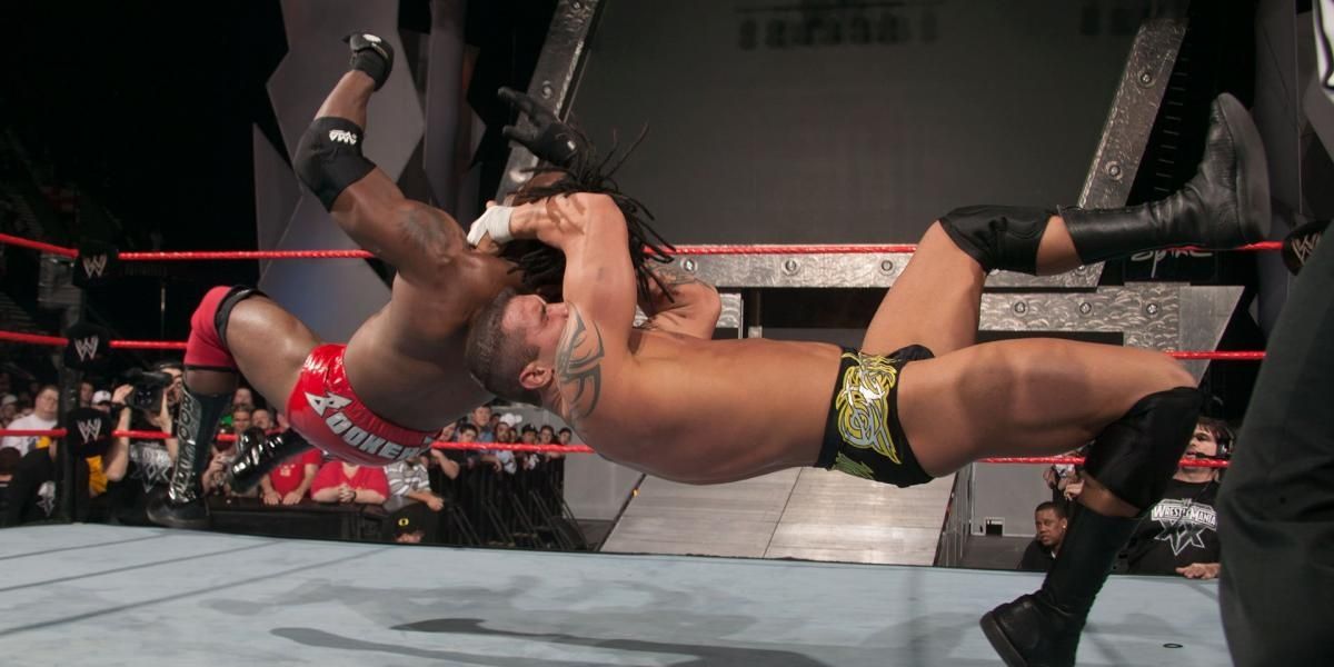 Randy Orton v Booker T v Rob Van Dam Raw February 9, 2004 Cropped