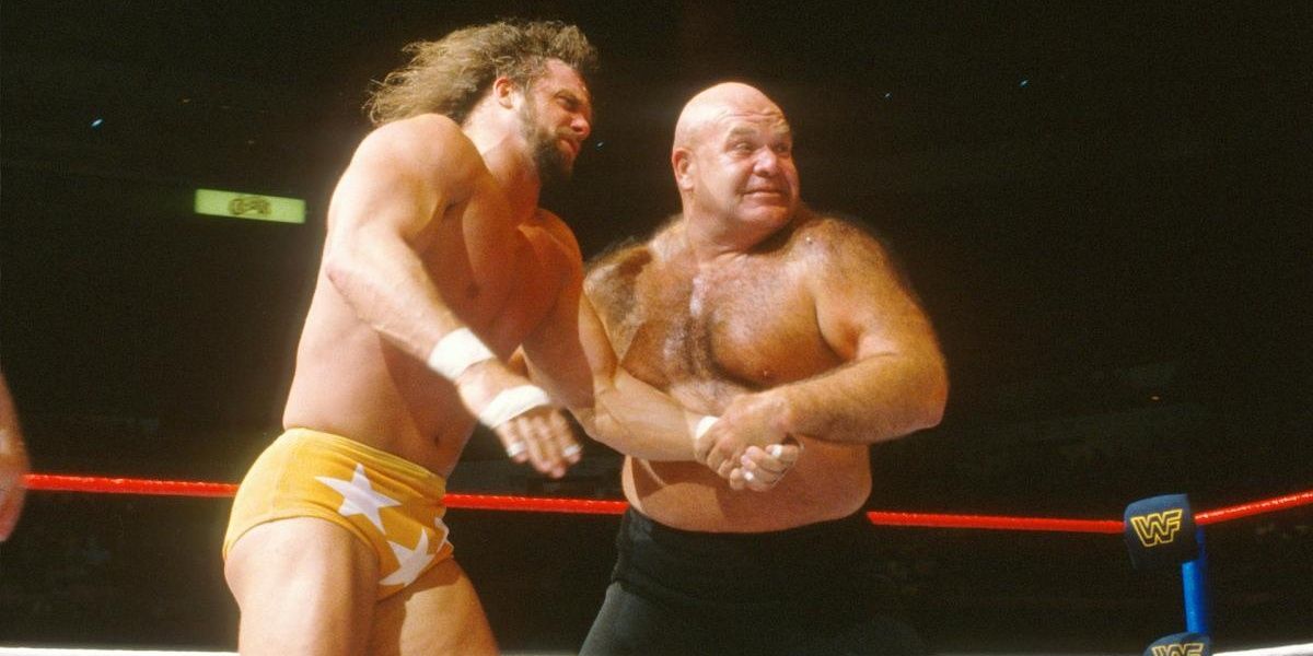 Randy Savage v George Steele WrestleMania 2 Cropped