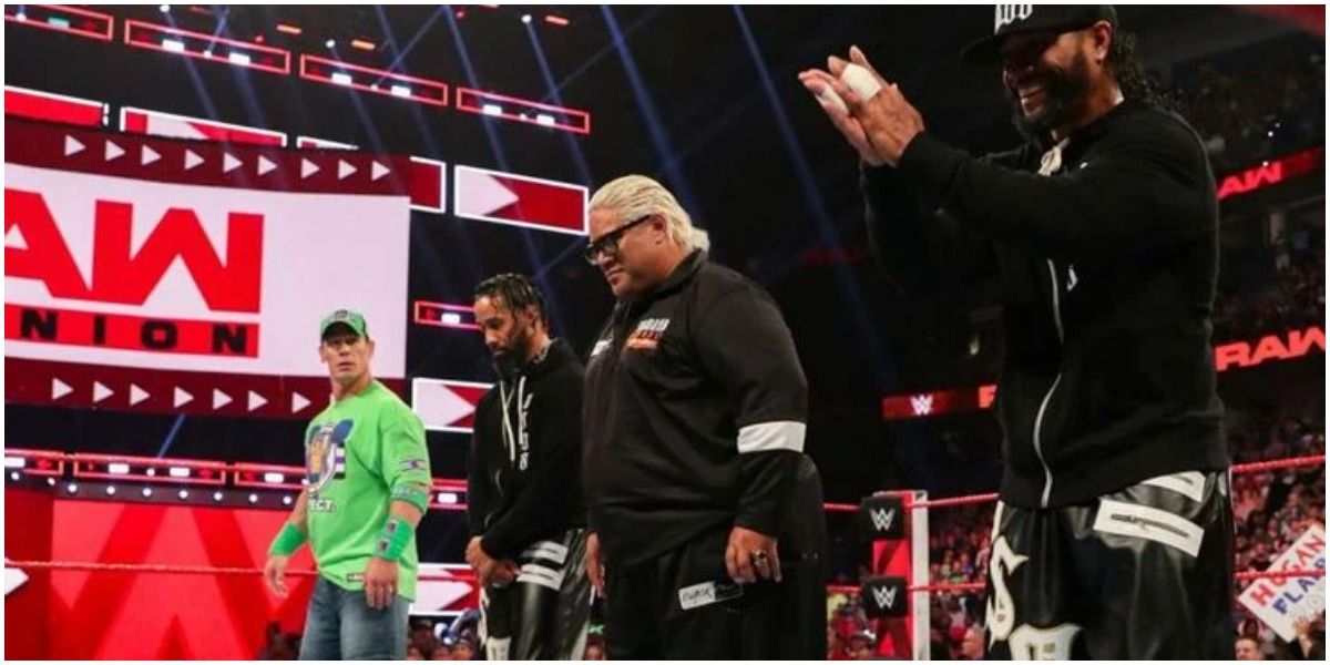 Rikishi With His Sons & John Cena At The Raw Reunion Show