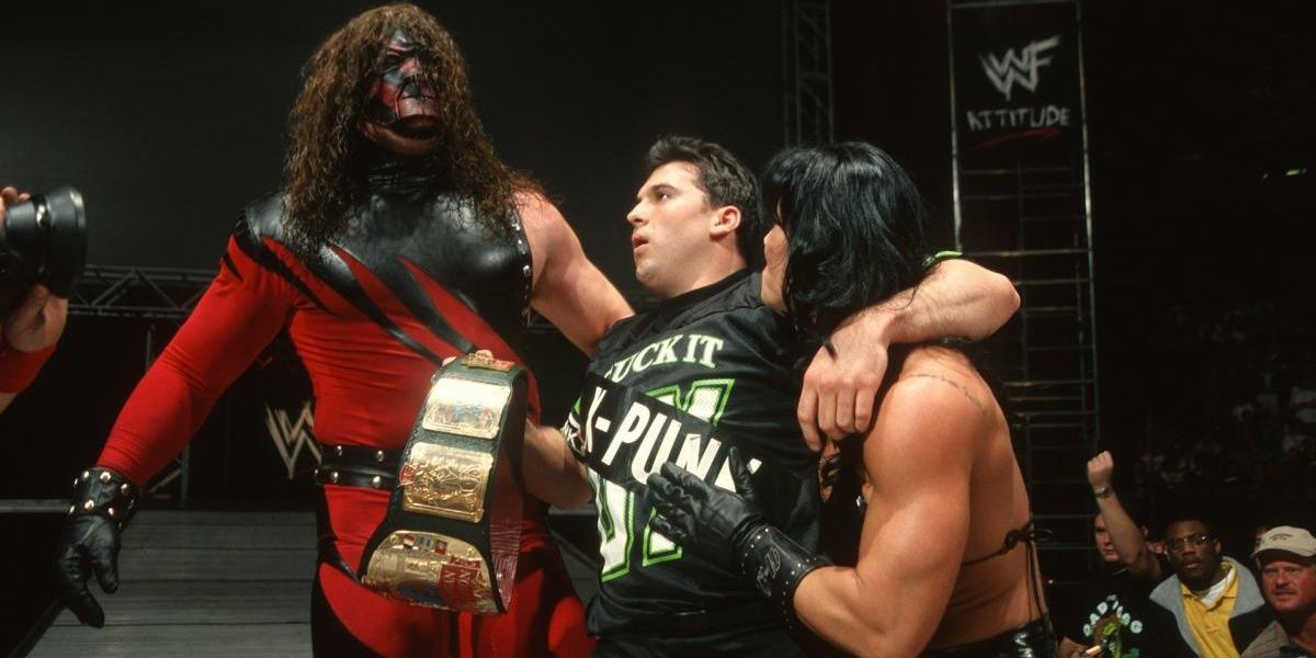 Shane McMahon and Kane v X-Pac and Triple H Raw February 15 1999 Cropped