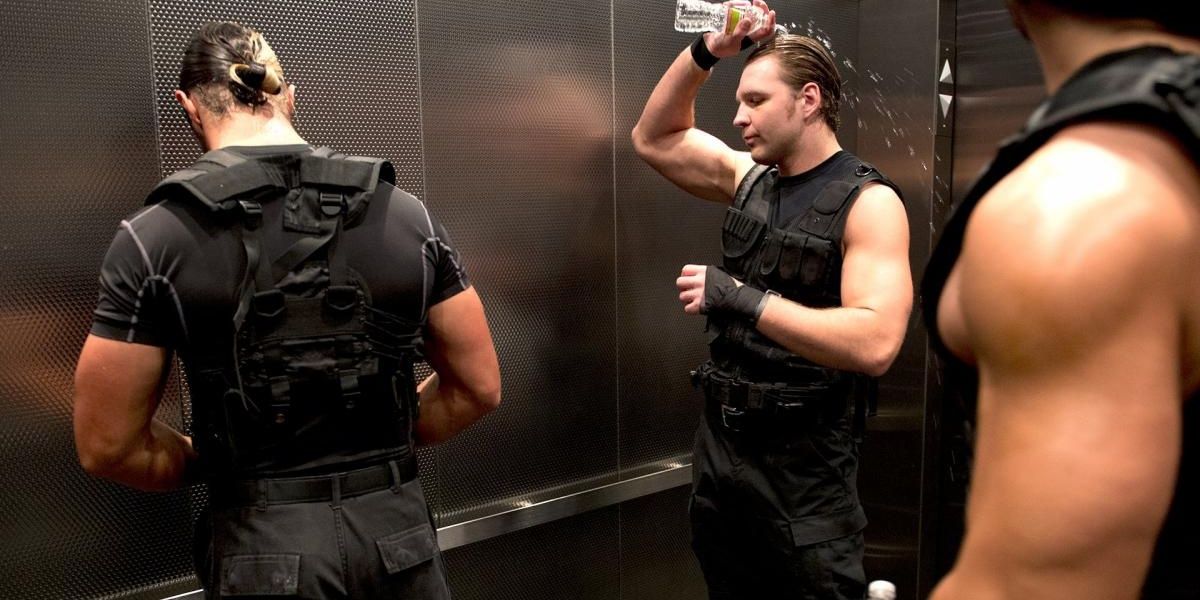 The Shield in the lift 