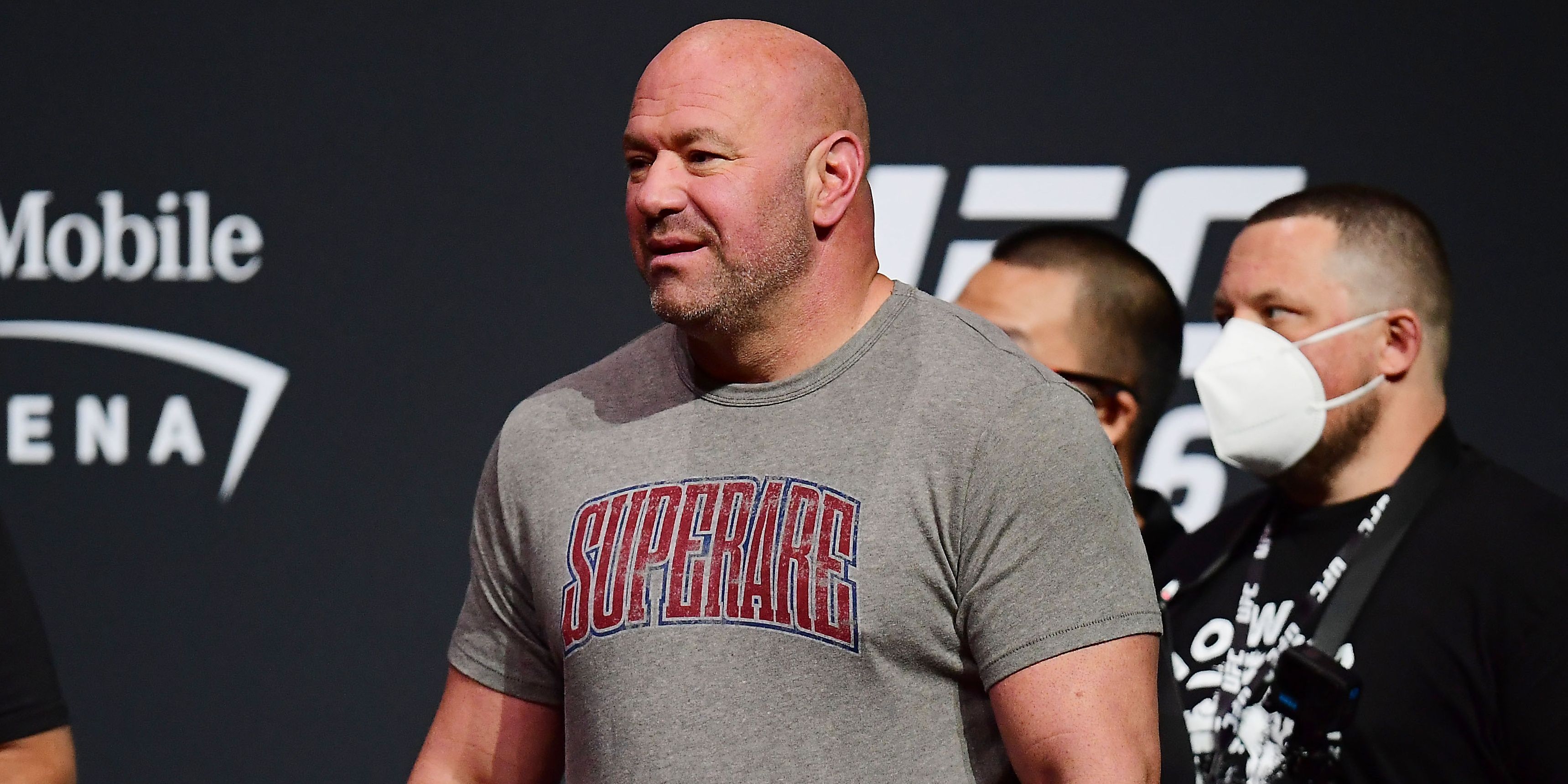 Dana White appears at a UFC face-off