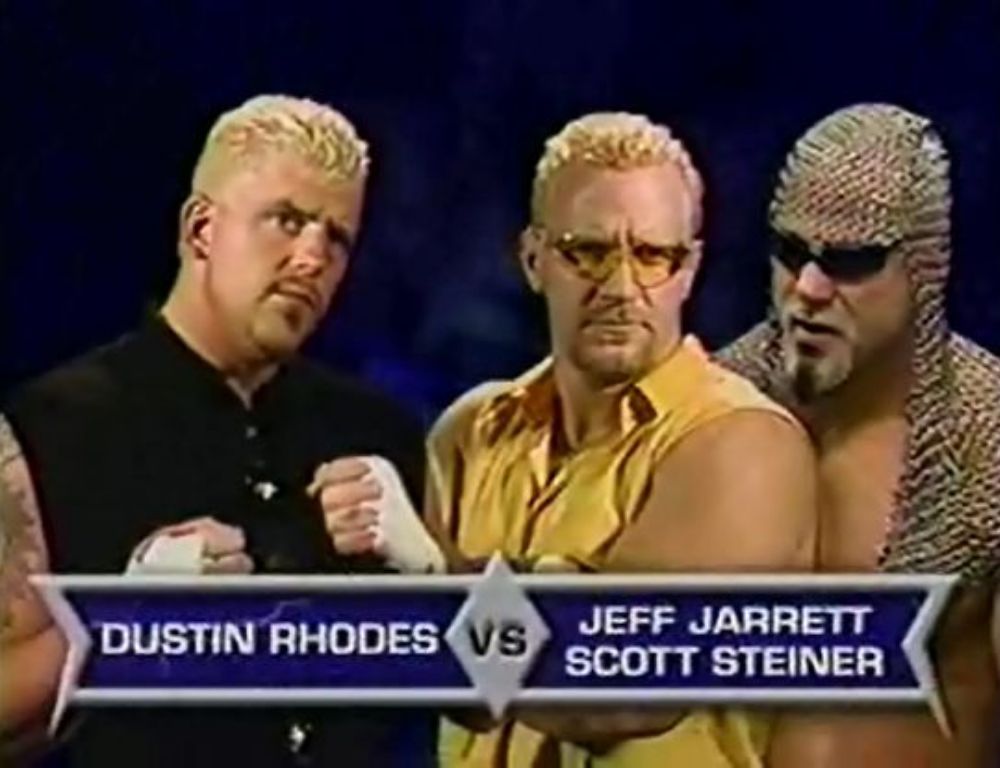 WCW Thunder: Dustin Rhodes vs. Jeff Jarrett and Scott Steiner