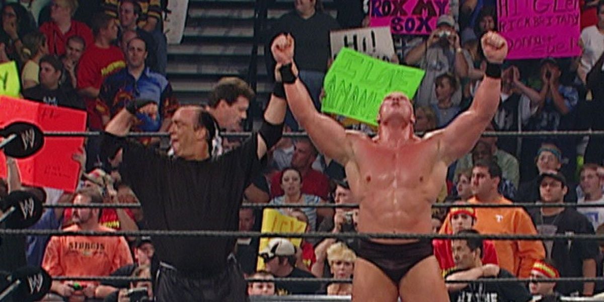 Brock Lesnar & Paul Heyman v Hardy Boyz Judgment Day 2002