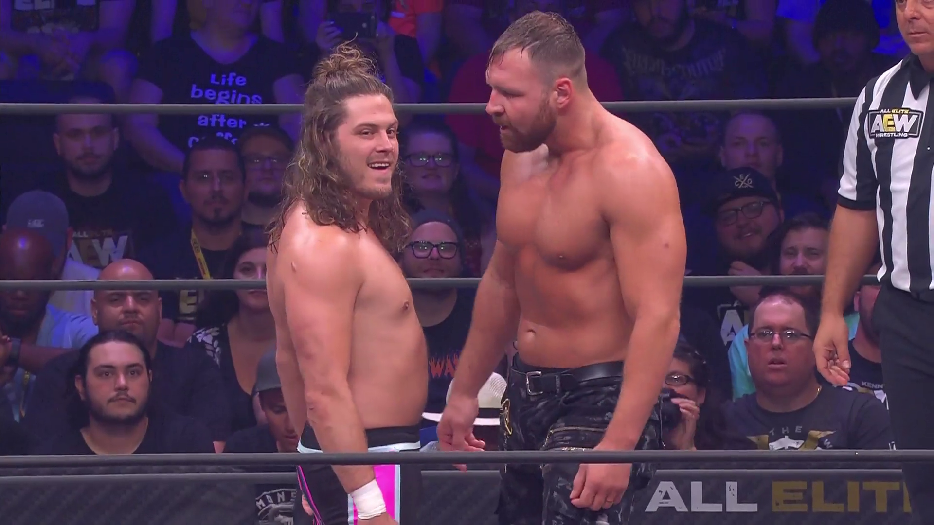 Jon Moxley and Joey Janela square off