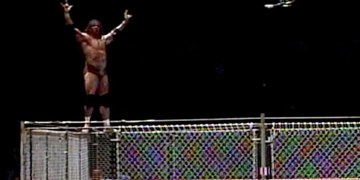 Jimmy Snuka Leaps Off Steal Cage 