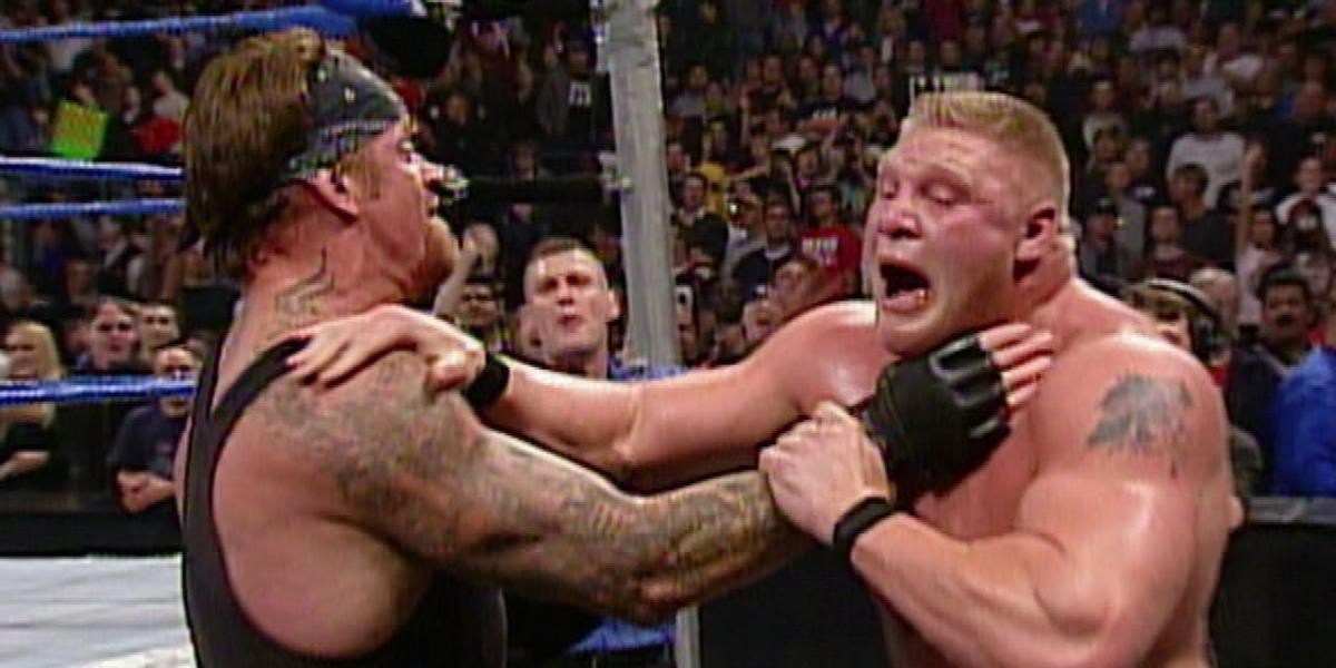 John Cena & Brock Lesnar v Kurt Angle & The Undertaker SmackDown