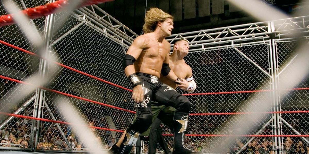John Cena v Edge Raw October 2 2006 Cage match Cropped