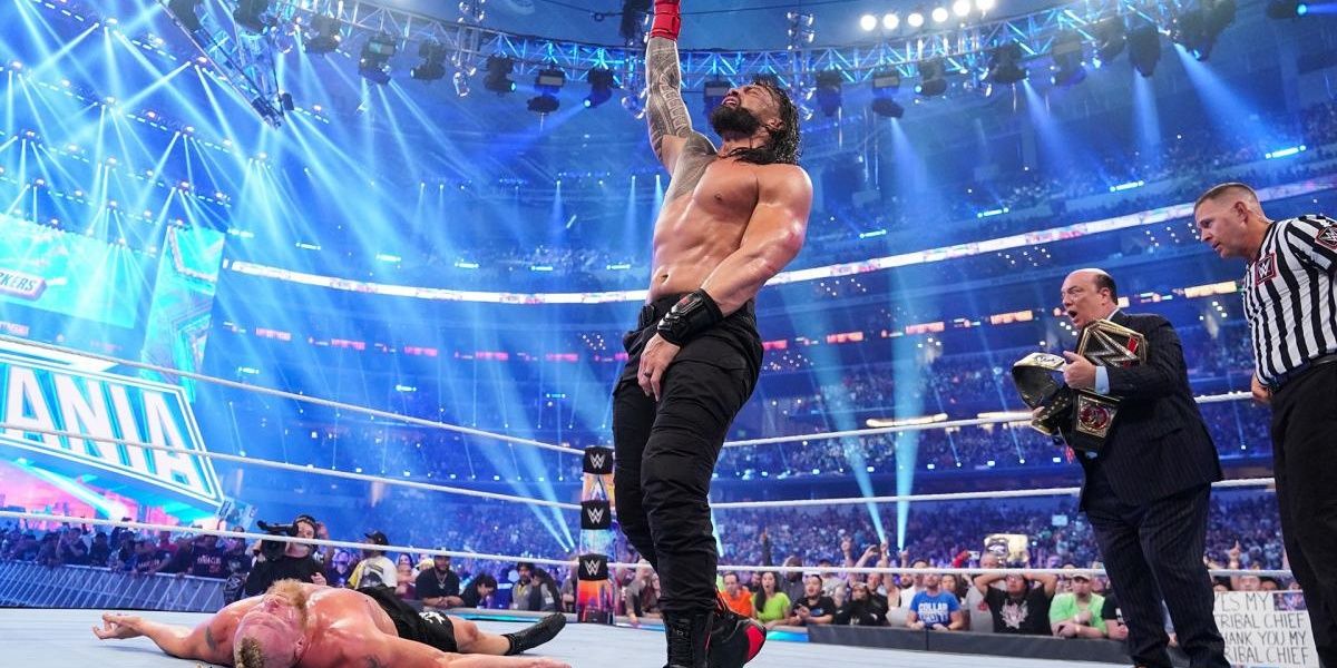 Roman Reigns wins at WrestleMania 