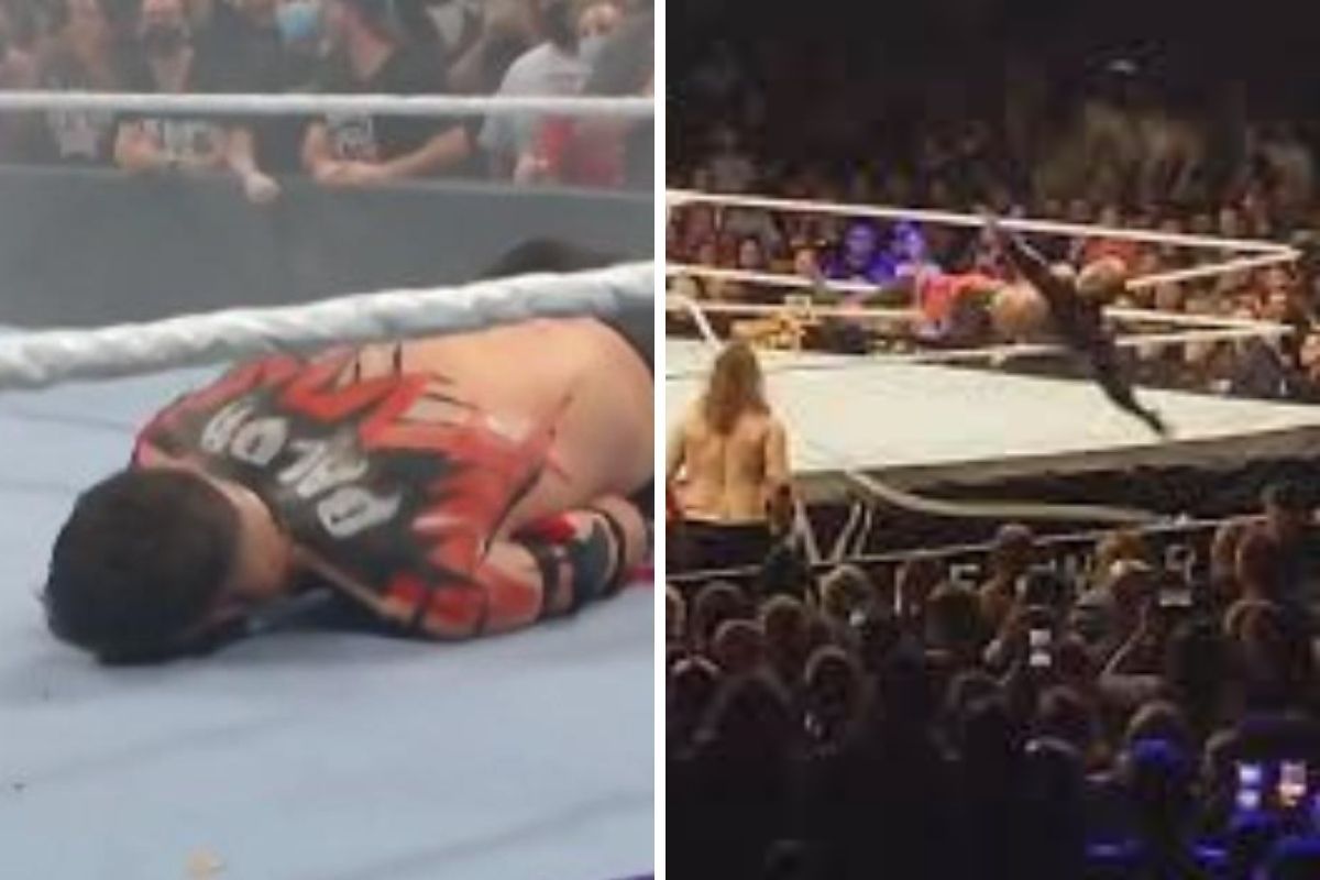 Finn Balor Reacts To Bobby Lashley's Nasty Fall After Ring Ropes Break