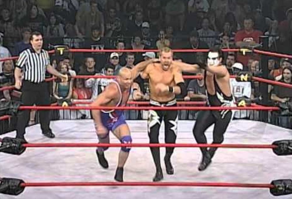 NWA World Heavyweight Championship: Christian Cage vs. Kurt Angle vs. Sting (Impact Sacrifice, 5/13/2007) 