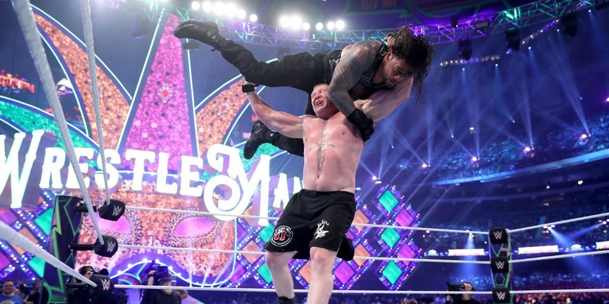 Brock Lesnar v Roman Reigns WrestleMania 34 Cropped