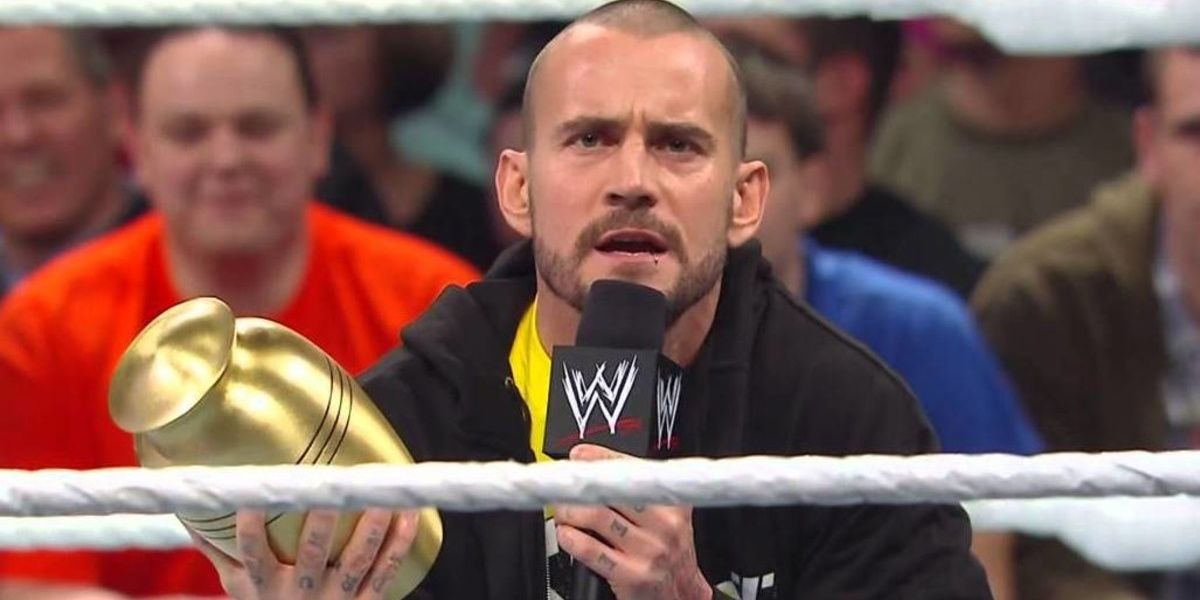 CM Punk with Paul Bearer's urn 