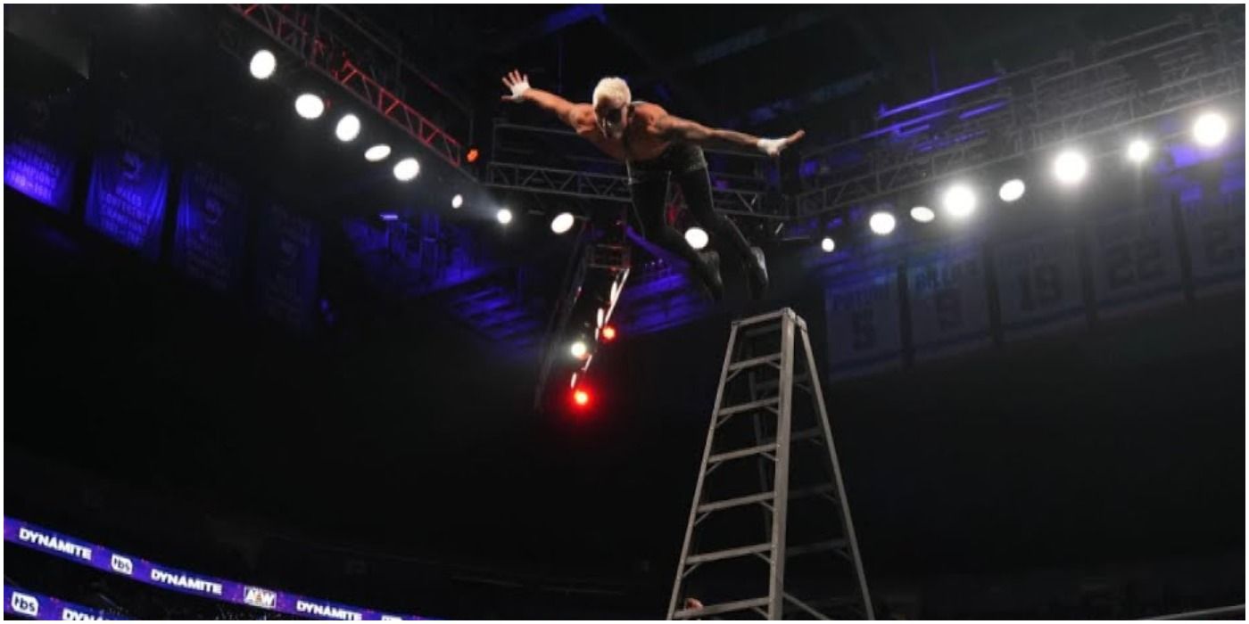 Darby Allin Jumping from a Ladder AEW