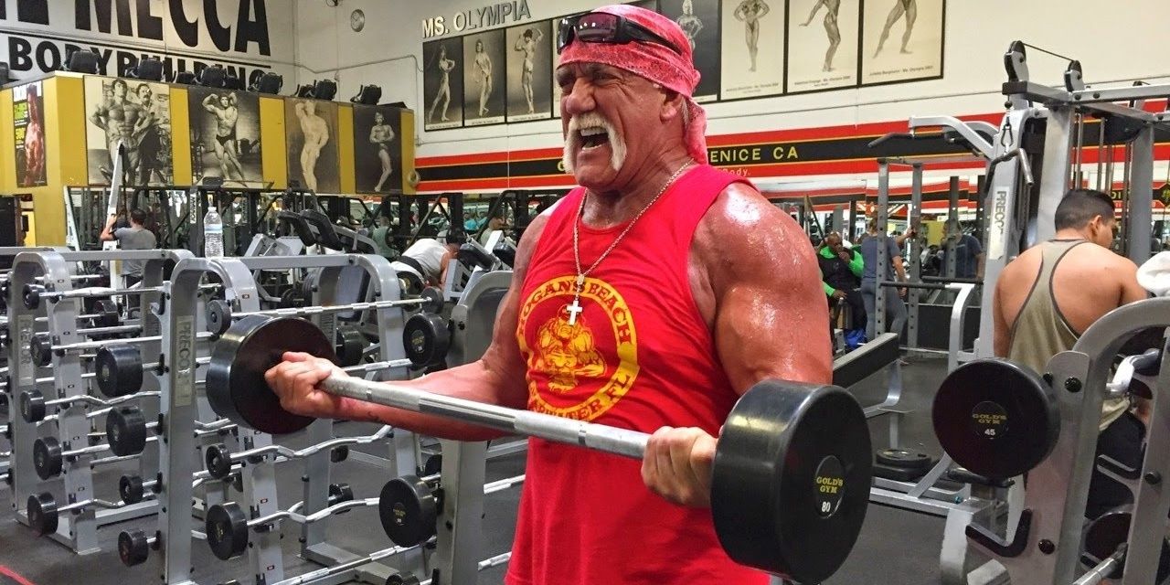Hulk Hogan working out 