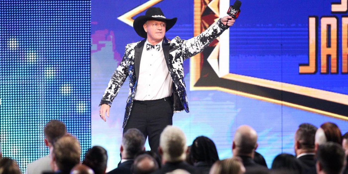 Jeff Jarrett at his WWE Hall of Fame induction in 2018