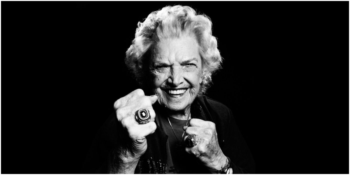 Mae Young In A Fighting Pose