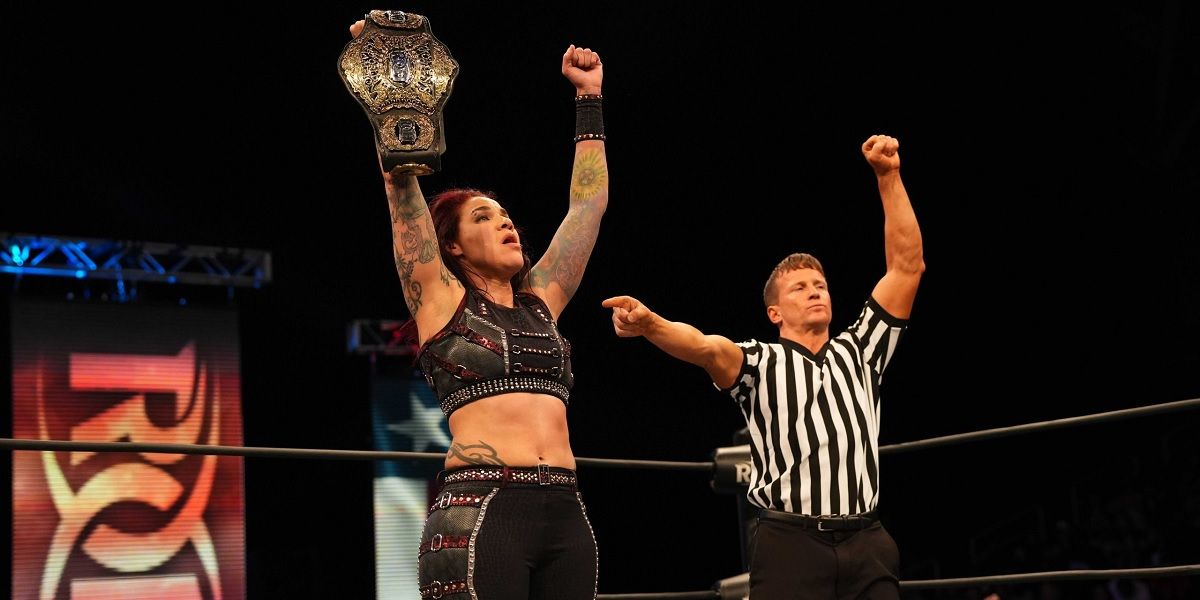 Mercedes Martinez as the ROH Women's Champion