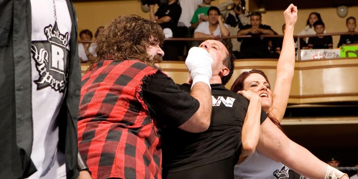 Mick Foley, Edge and Lita v Terry Funk, Tommy Dreamer and Beaulah One Night Stand 2006 Cropped