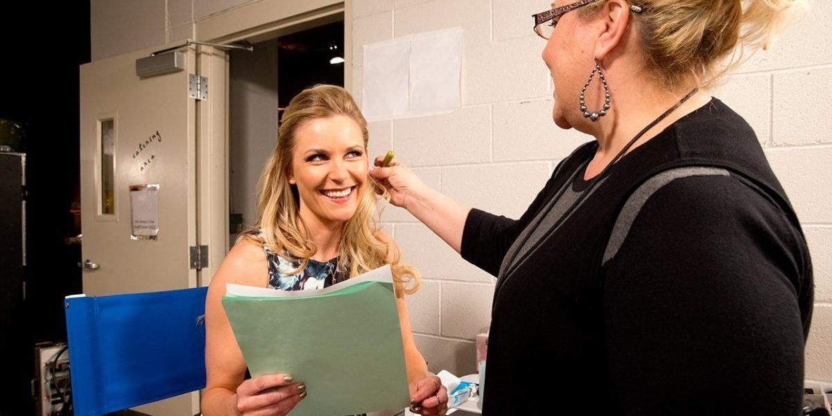 Renee Young Gets Her Makeup Done 