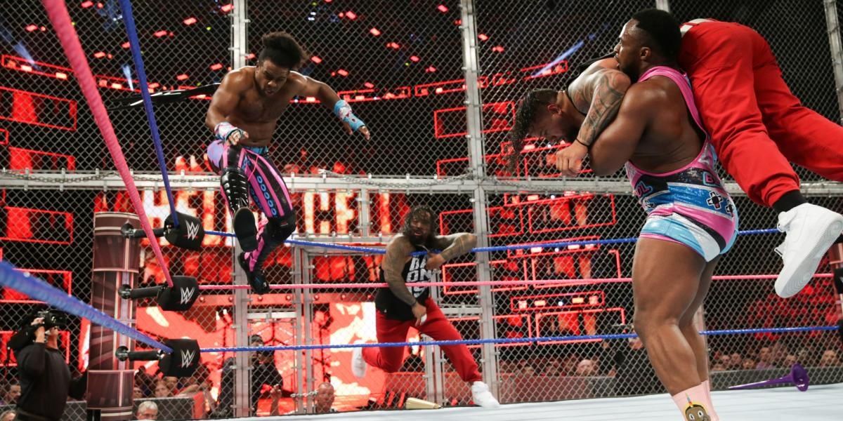 The New Day v The Usos Hell in a Cell 2017 Cropped