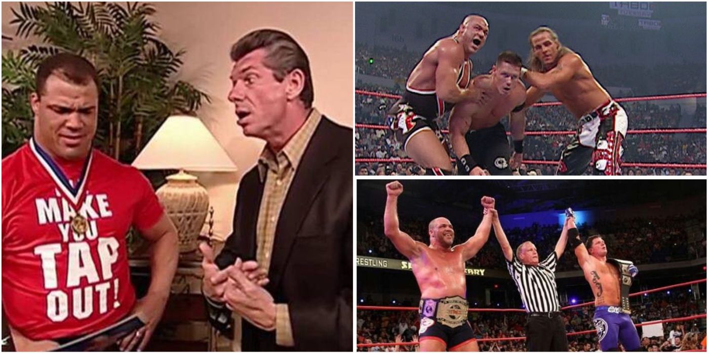 Kurt Angle Vince McMahon Shawn Michaels AJ Styles