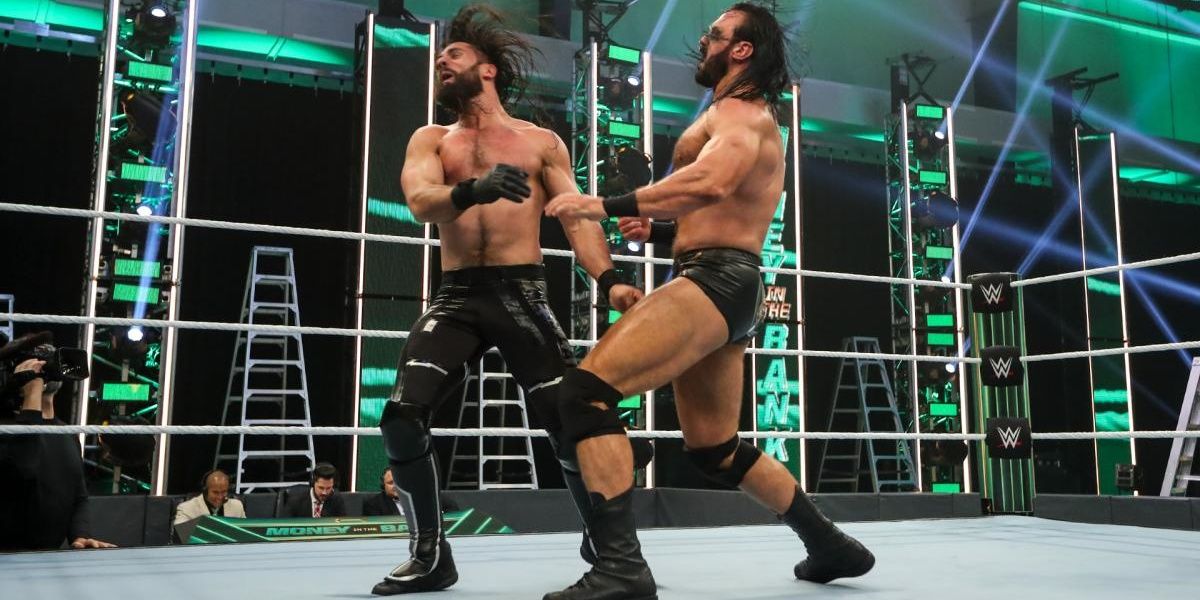 Drew McIntyre v Seth Rollins Money in the Bank 2020 Cropped