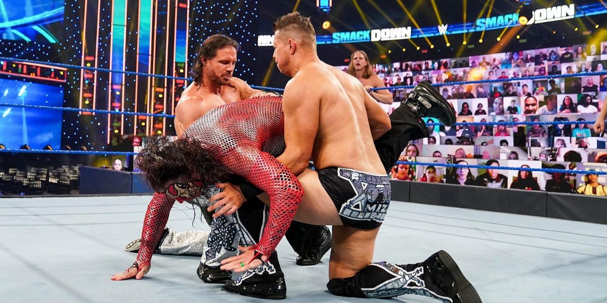 Jeff Hardy & Matt Riddle v The Miz & John Morrison SmackDown October 9, 2020 Cropped