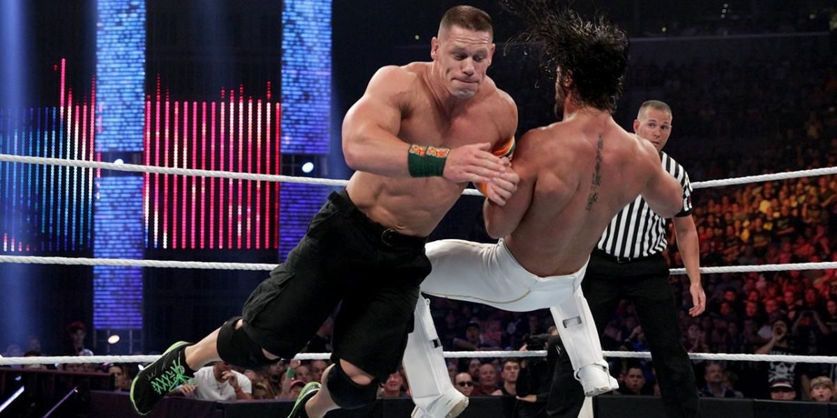 John Cena v Seth Rollins SummerSlam 2015 Cropped