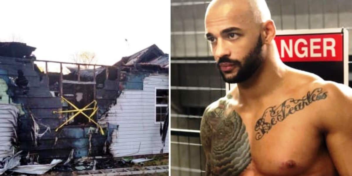 Ricochet and his mother's burnt down house