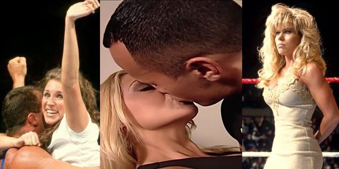 Stephane McMahon And Kurt Angle, The Rock And Trish Stratus, And Terri Runnels WWE Attitude Era