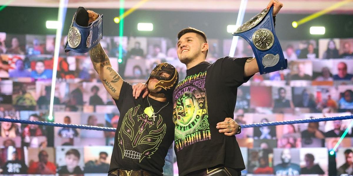 The Mysterios SmackDown Tag Team Champions Cropped