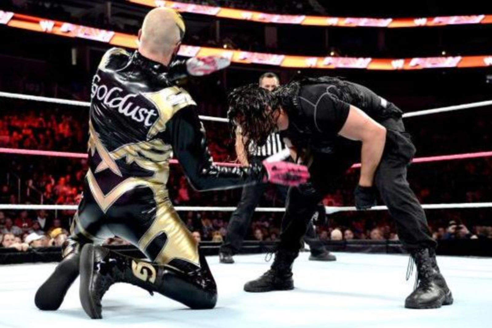 Goldberg strikes Seth Rollins