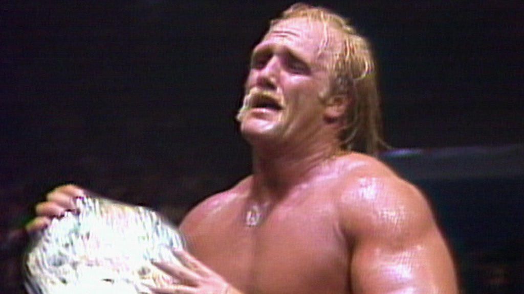 Hulk Hogan holding the AWA World Heavyweight Title