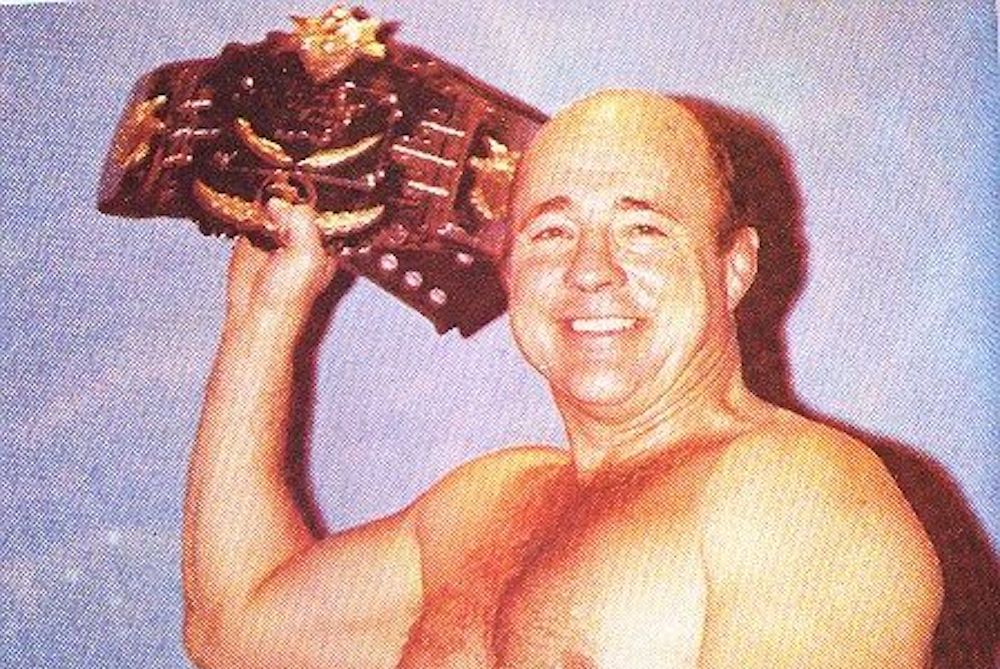 Verne Gagne with the AWA World Title