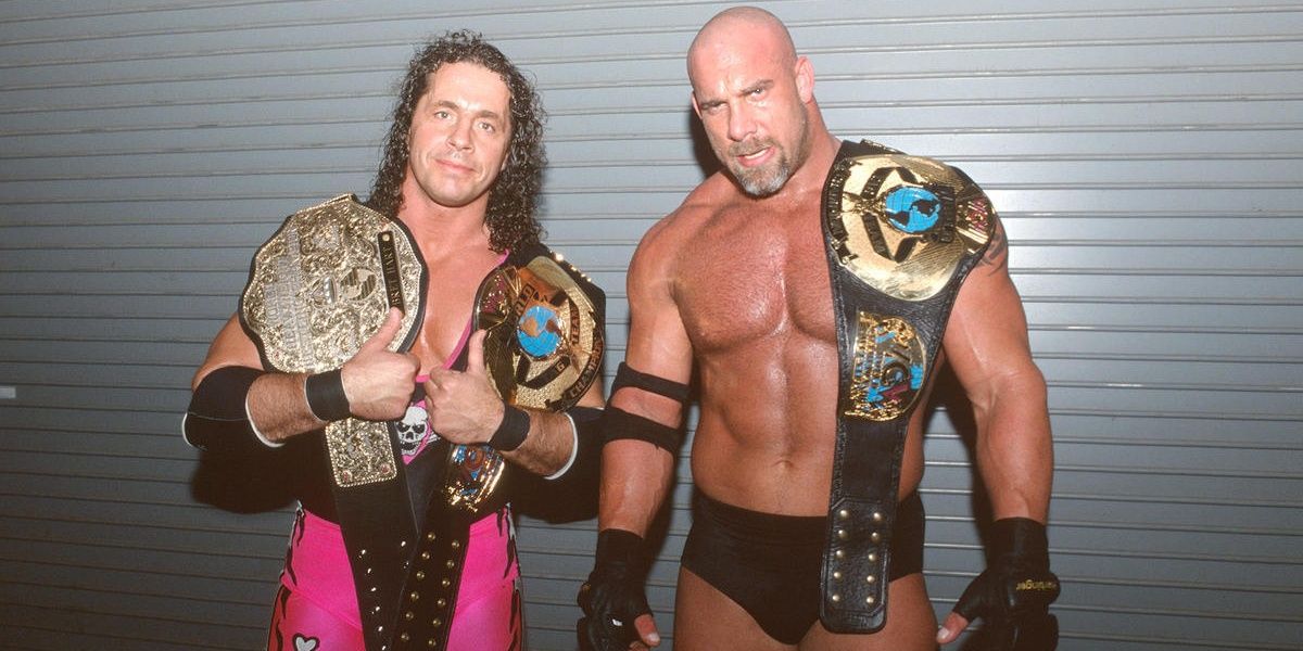 Bret Hart & Goldberg WCW Tag Team Champions Cropped