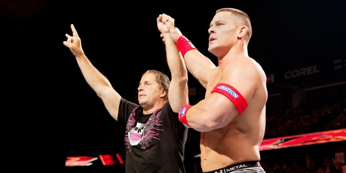 Bret Hart & John Cena v Ricardo Rodriguez & Alberto Del Rio Raw September 12, 2011 Cropped