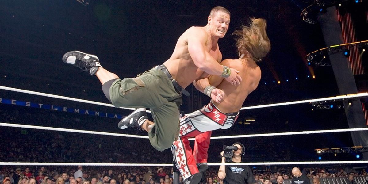 Cena v Shawn Michaels WrestleMania 23 Cropped