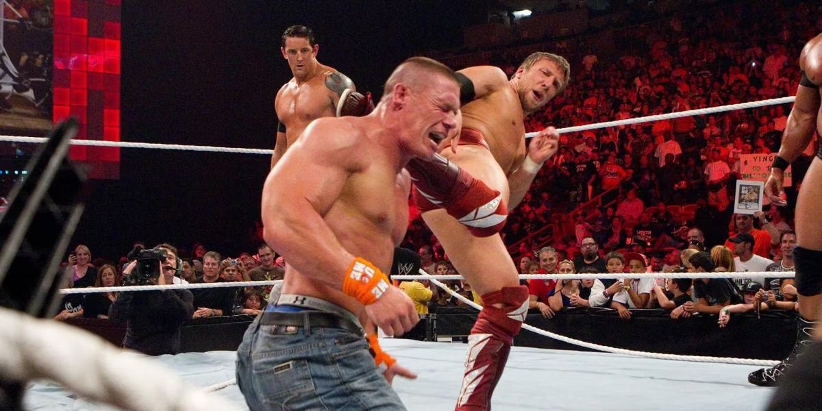 Daniel Bryan Kicks John Cena