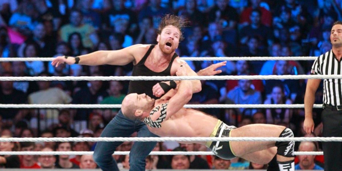 Dean Ambrose & Seth Rollins v Cesaro & Sheamus SummerSlam 2017 Cropped