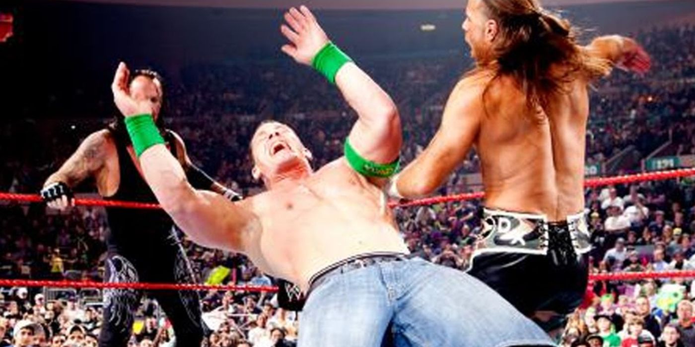John Cena & Undertaker Vs Jeri-Show Vs DX