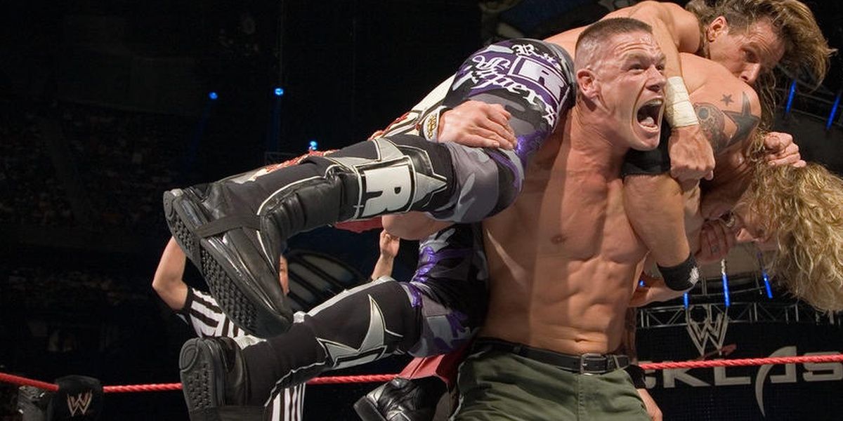 John Cena v Edge v Shawn Michaels v Randy Orton Backlash 2007 Cropped